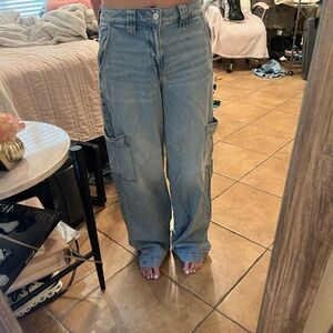 American Eagle Outfitters Light Blue Wide Leg Jeans